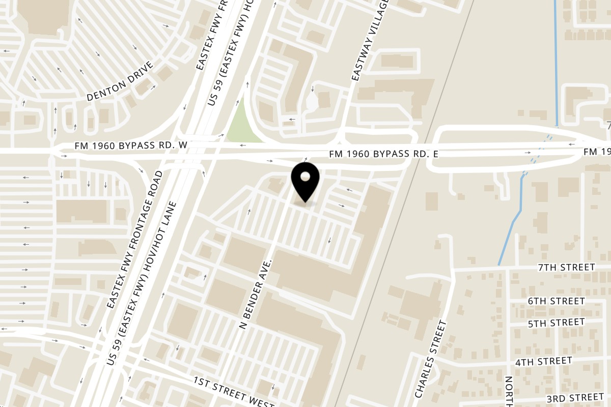 Map showing the location of The Curry House on 202 Farm to Market 1960 Bypass Rd E # A1 in Humble